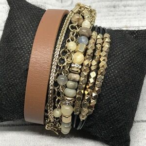 Curated bundle boho festival style layered layer look bracelets Ettika and more